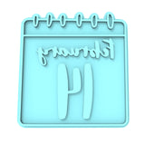 February 14 Calendar Cookie Cutter | Stamp | Stencil #1 Wedding / Baby / V Day Cookie Cutter Lady MINI - 2 Inches (5cm) Stamp ONLY 