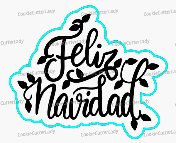 Feliz Navidad Cookie Cutter | Stamp | Stencil #1