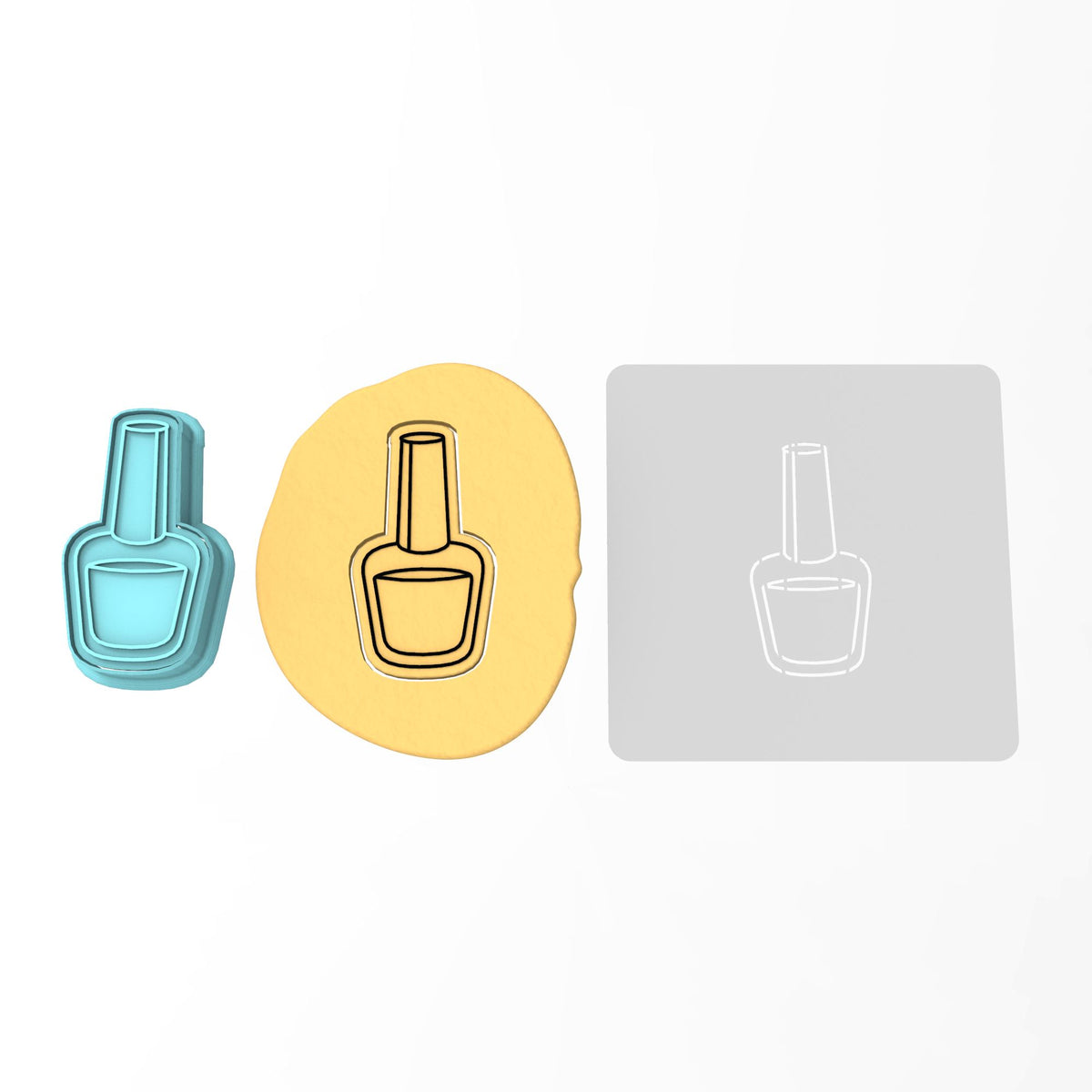 Fingernail Polish Cookie Cutter | Stamp | Stencil #1