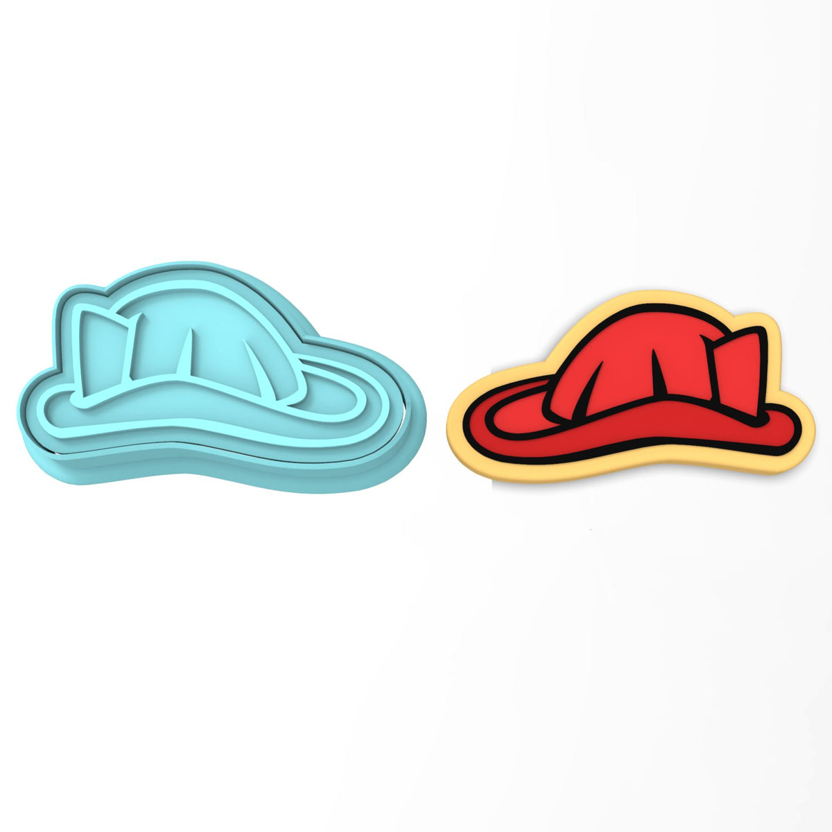 Firefighter Helmet Cookie Cutter | Stamp | Stencil #1