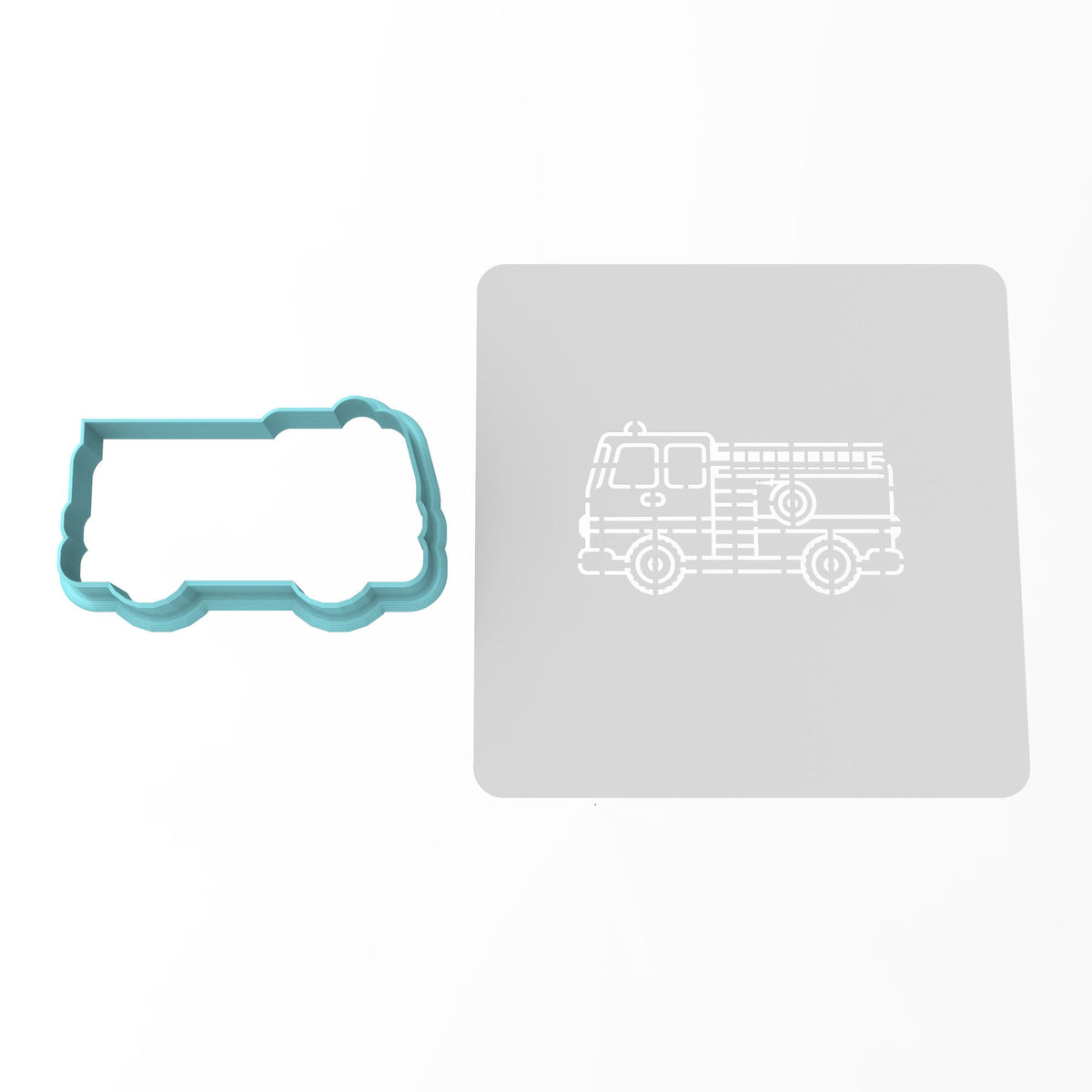 Firetruck Cookie Cutter | Stamp | Stencil #1