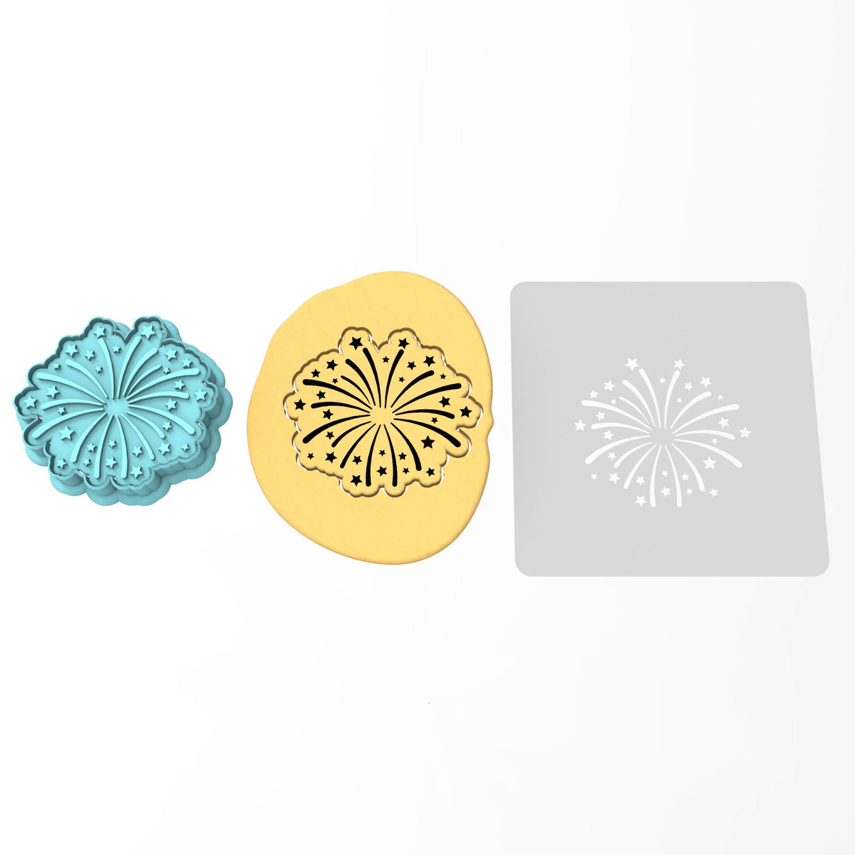 Firework Cookie Cutter | Stamp | Stencil #2