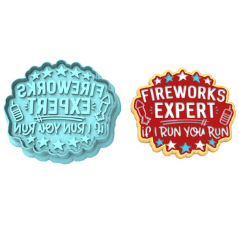 Firework Expert Cookie Cutter | Stamp | Stencil #1