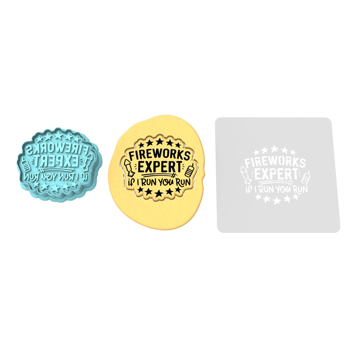Firework Expert Cookie Cutter | Stamp | Stencil #1