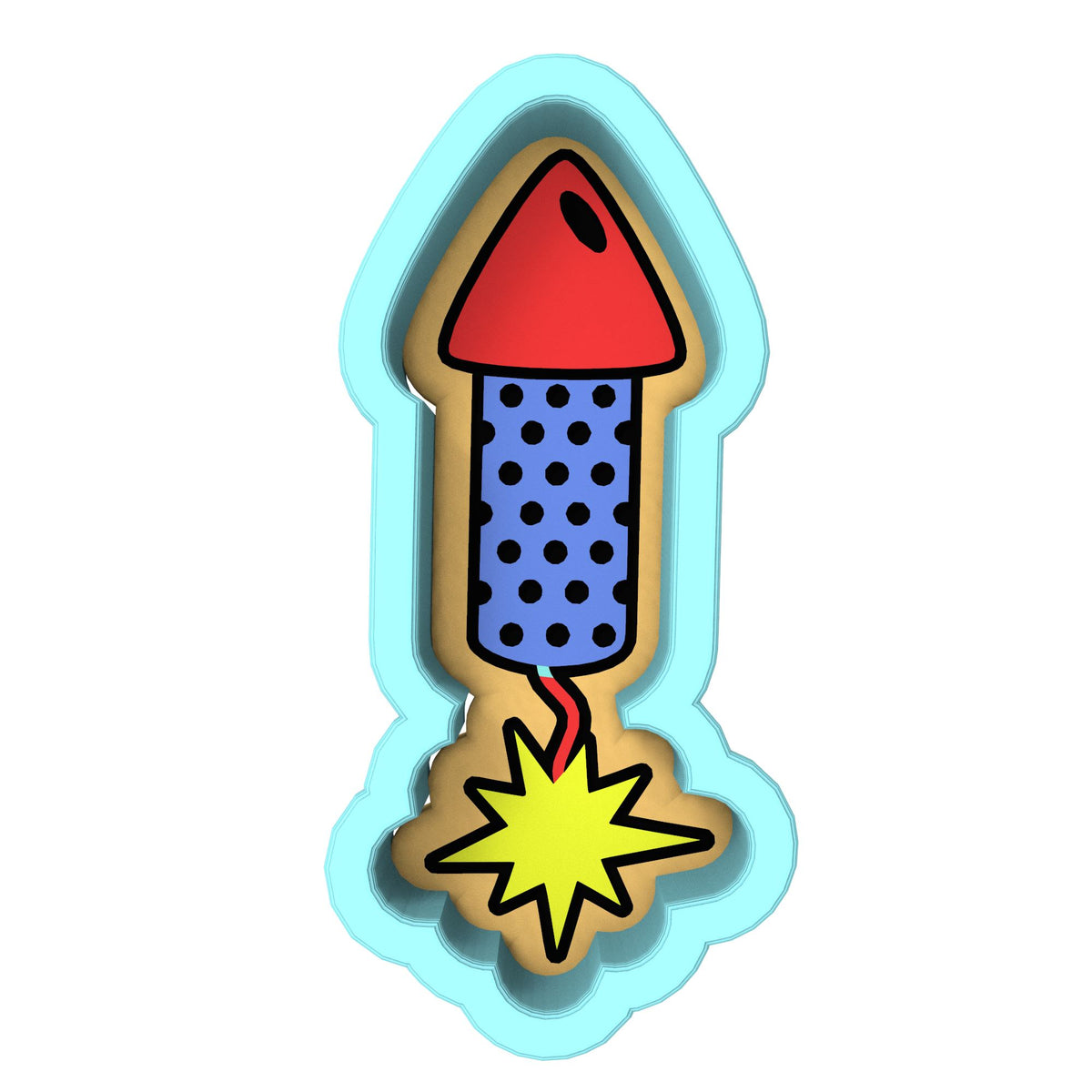 Firework Rocket Cookie Cutter | Stamp | Stencil #1