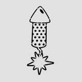 Firework Rocket Cookie Cutter | Stamp | Stencil #1