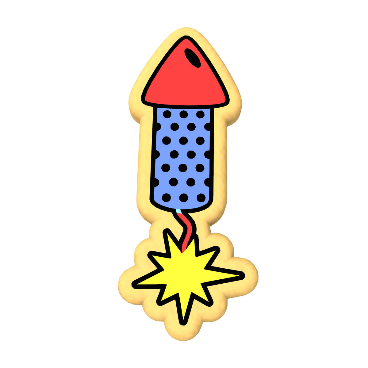 Firework Rocket Cookie Cutter | Stamp | Stencil #1