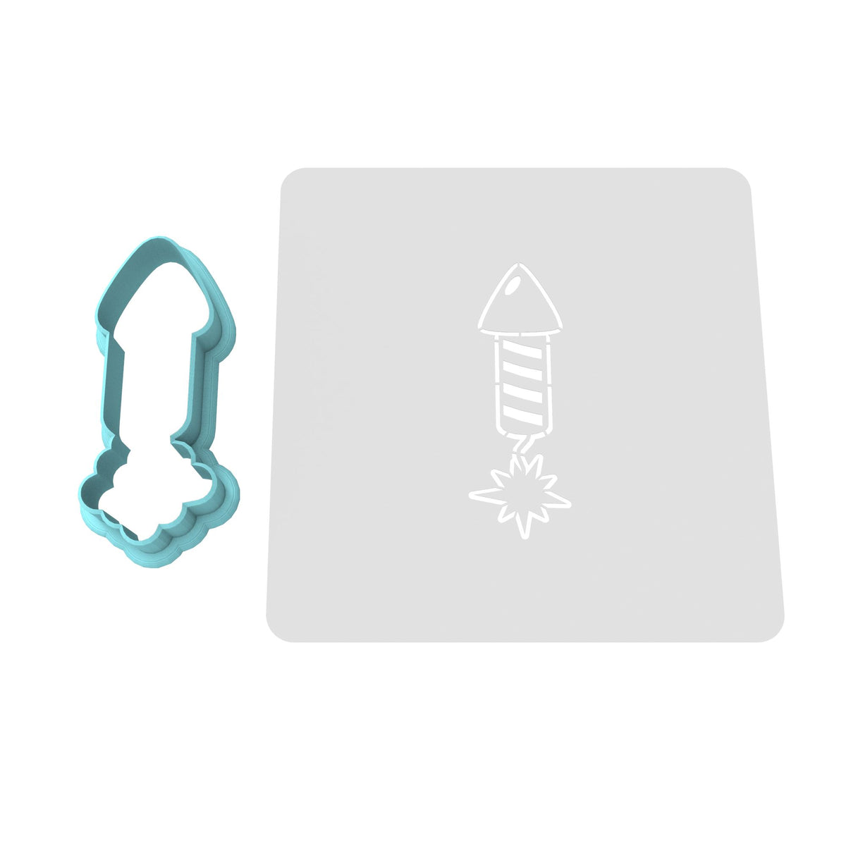 Firework Rocket Cookie Cutter | Stamp | Stencil #2