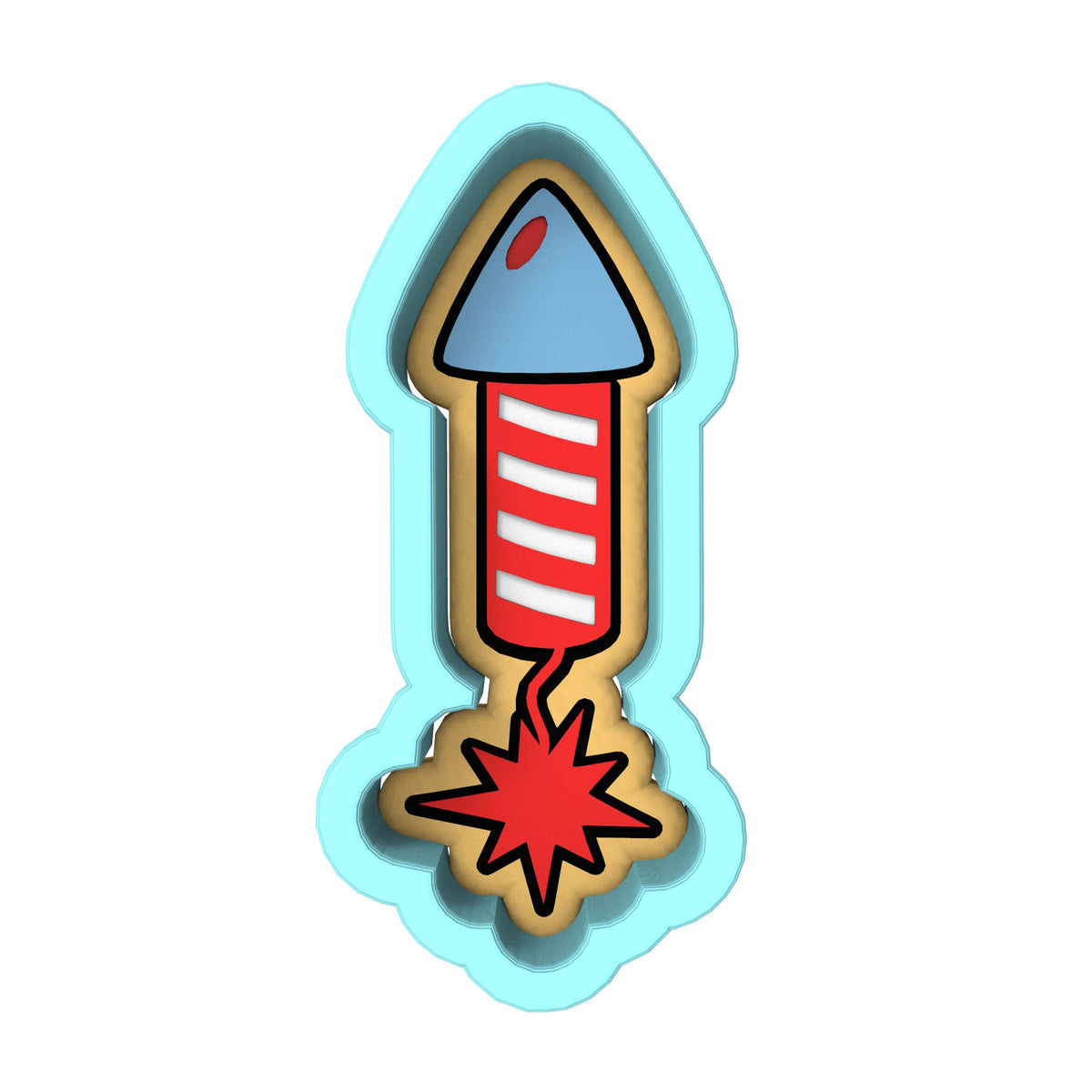 Firework Rocket Cookie Cutter | Stamp | Stencil #2