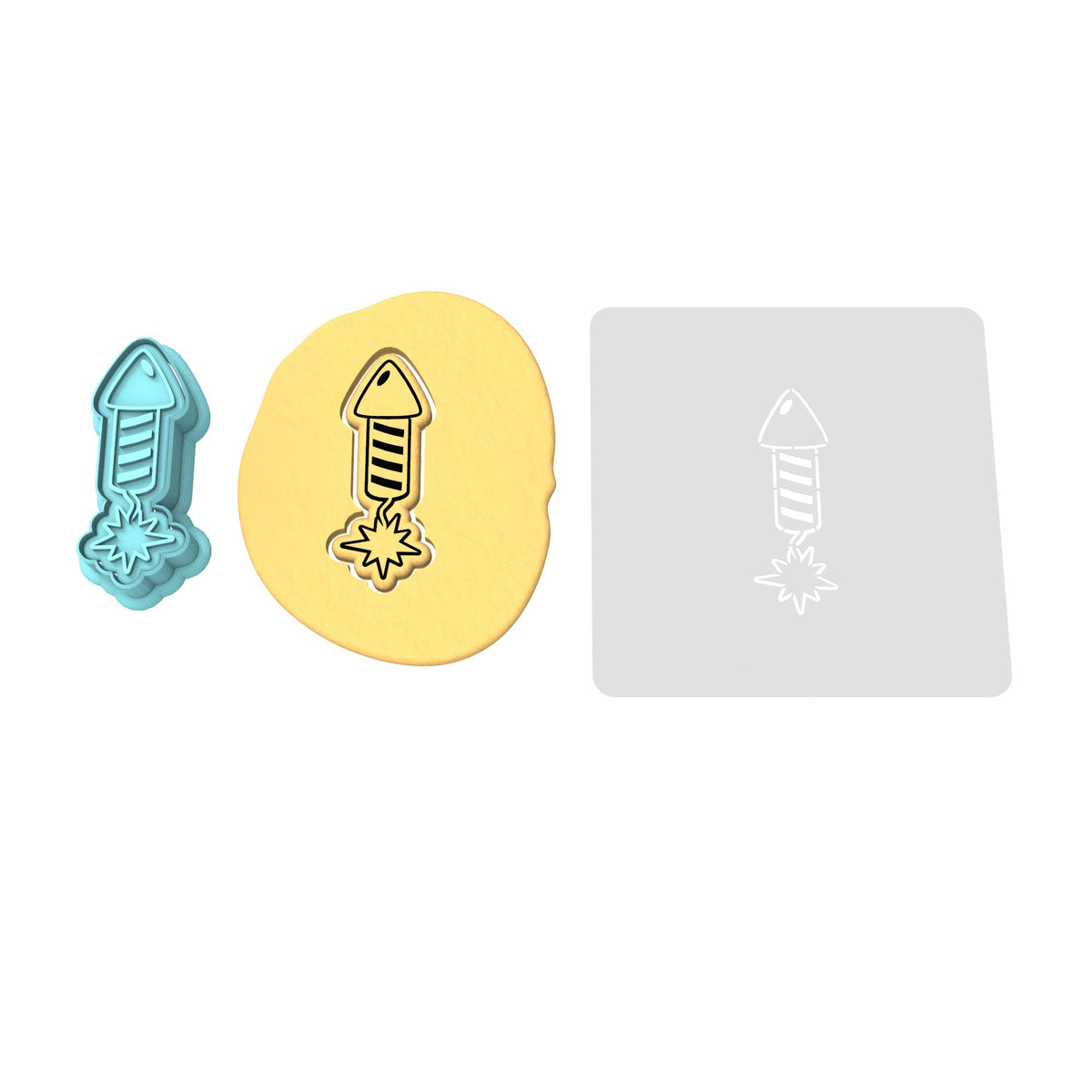 Firework Rocket Cookie Cutter | Stamp | Stencil #2