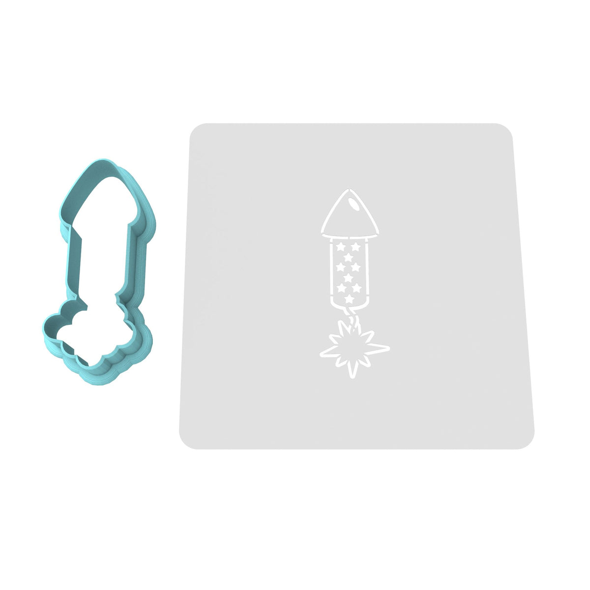 Firework Rocket Cookie Cutter | Stamp | Stencil #3
