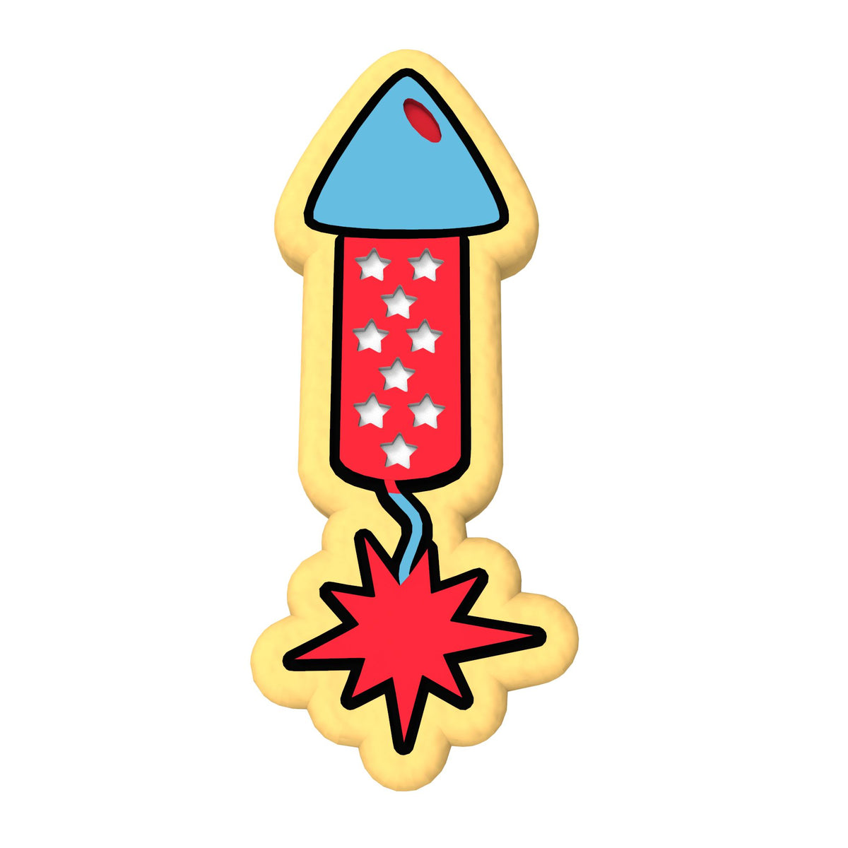 Firework Rocket Cookie Cutter | Stamp | Stencil #3