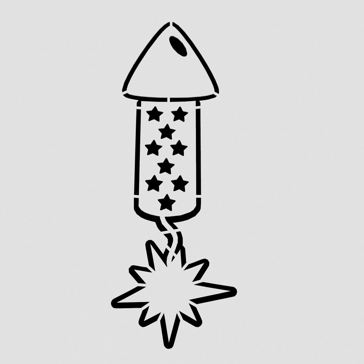 Firework Rocket Cookie Cutter | Stamp | Stencil #3