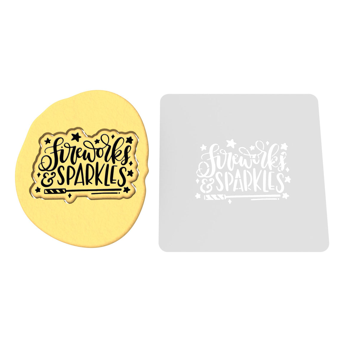Fireworks and Sparkles Cookie Cutter | Stamp | Stencil #1