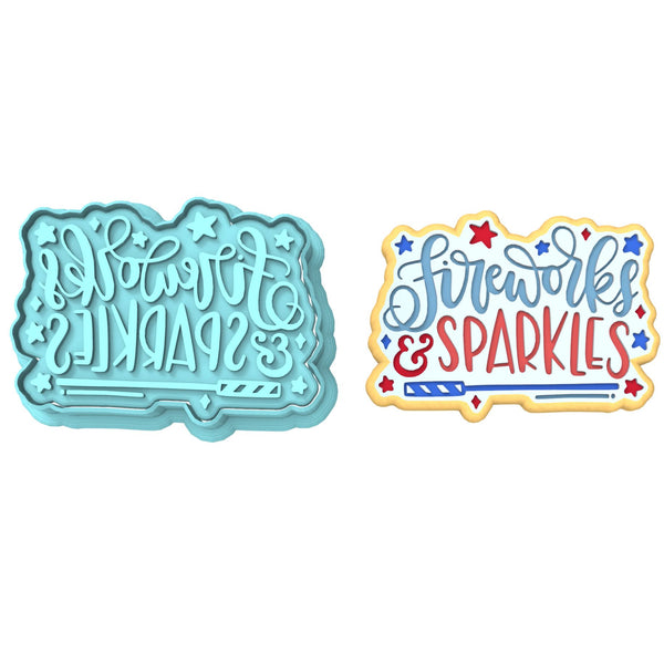Fireworks and Sparkles Cookie Cutter | Stamp | Stencil #1