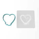 Fishing Heart Cookie Cutter | Stamp | Stencil #1