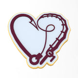 Fishing Heart Cookie Cutter | Stamp | Stencil #1