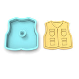 Fishing Vest Cookie Cutter | Stamp | Stencil #1 Boys/ Army / Outdoorsman Cookie Cutter Lady 