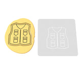 Fishing Vest Cookie Cutter | Stamp | Stencil #1 Boys/ Army / Outdoorsman Cookie Cutter Lady 2 Inch Small Cupcake Stamp Only Yes