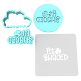 Fit Shaced Cookie Cutter | Stamp | Stencil #1 Cookie Cutter Lady MINI - 2 Inches (5cm) **FULL SET BUNDLE** Cutter + Stamp + Stencil + Debosser **BEST DEAL** 