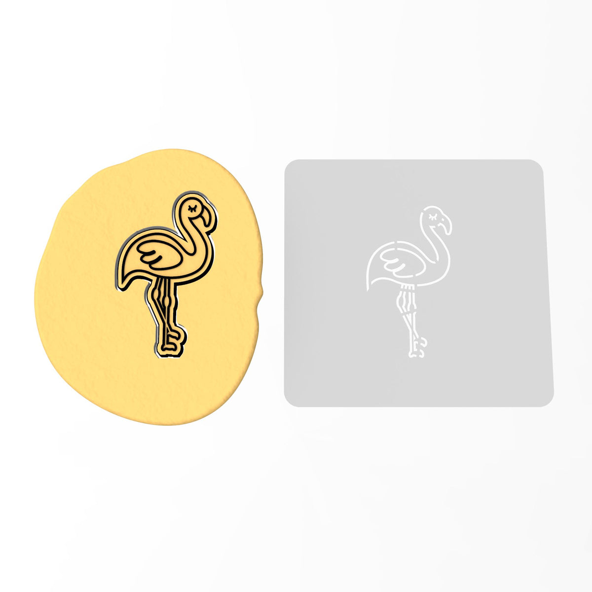 Flamingo Cookie Cutter | Stamp | Stencil #1