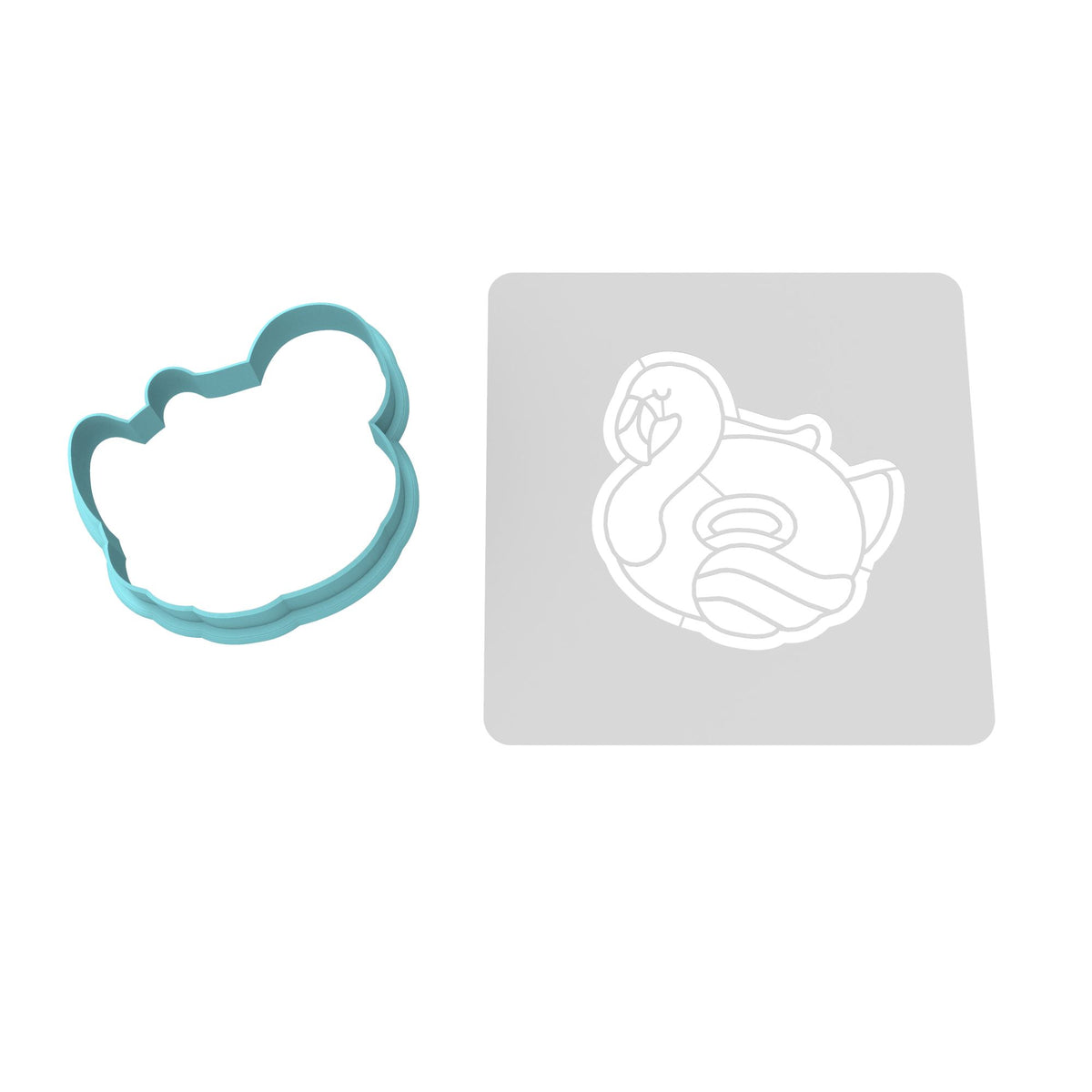 Flamingo Pool Float Cookie Cutter | Stamp | Stencil #1