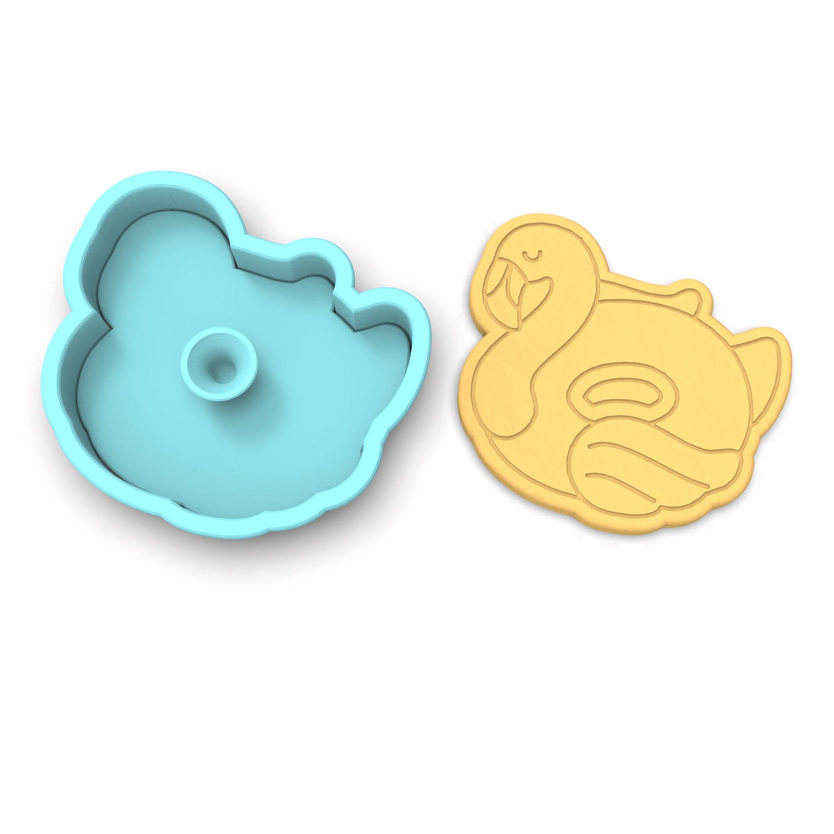 Flamingo Pool Float Cookie Cutter | Stamp | Stencil #1