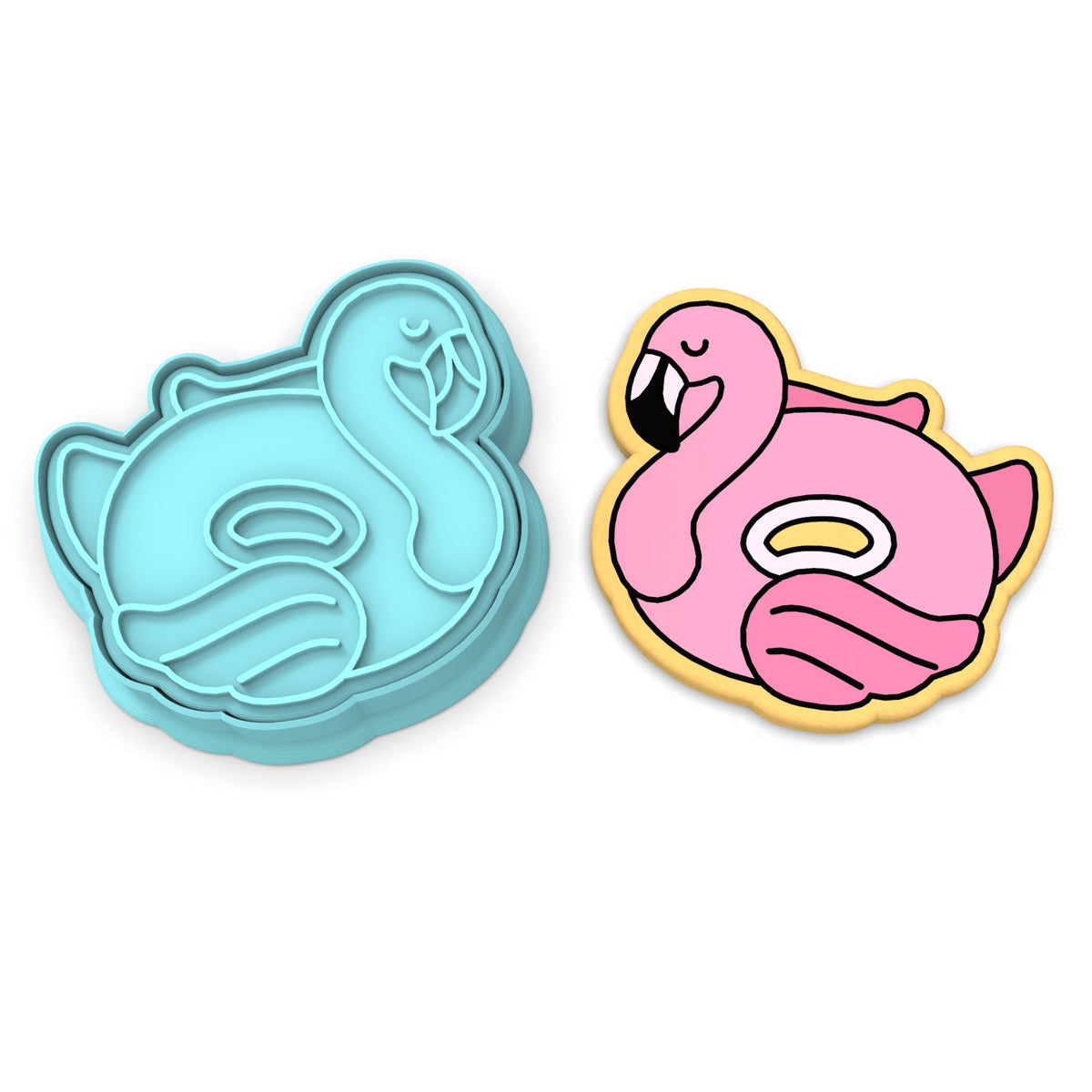 Flamingo Pool Float Cookie Cutter | Stamp | Stencil #1