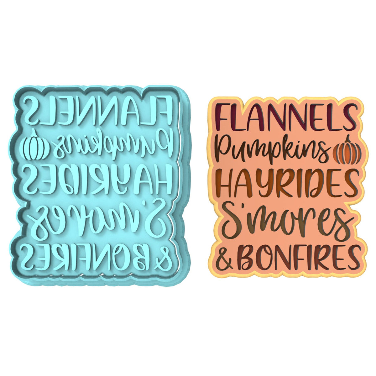 Flannels Pumpkins Hayride Cookie Cutter | Stamp | Stencil