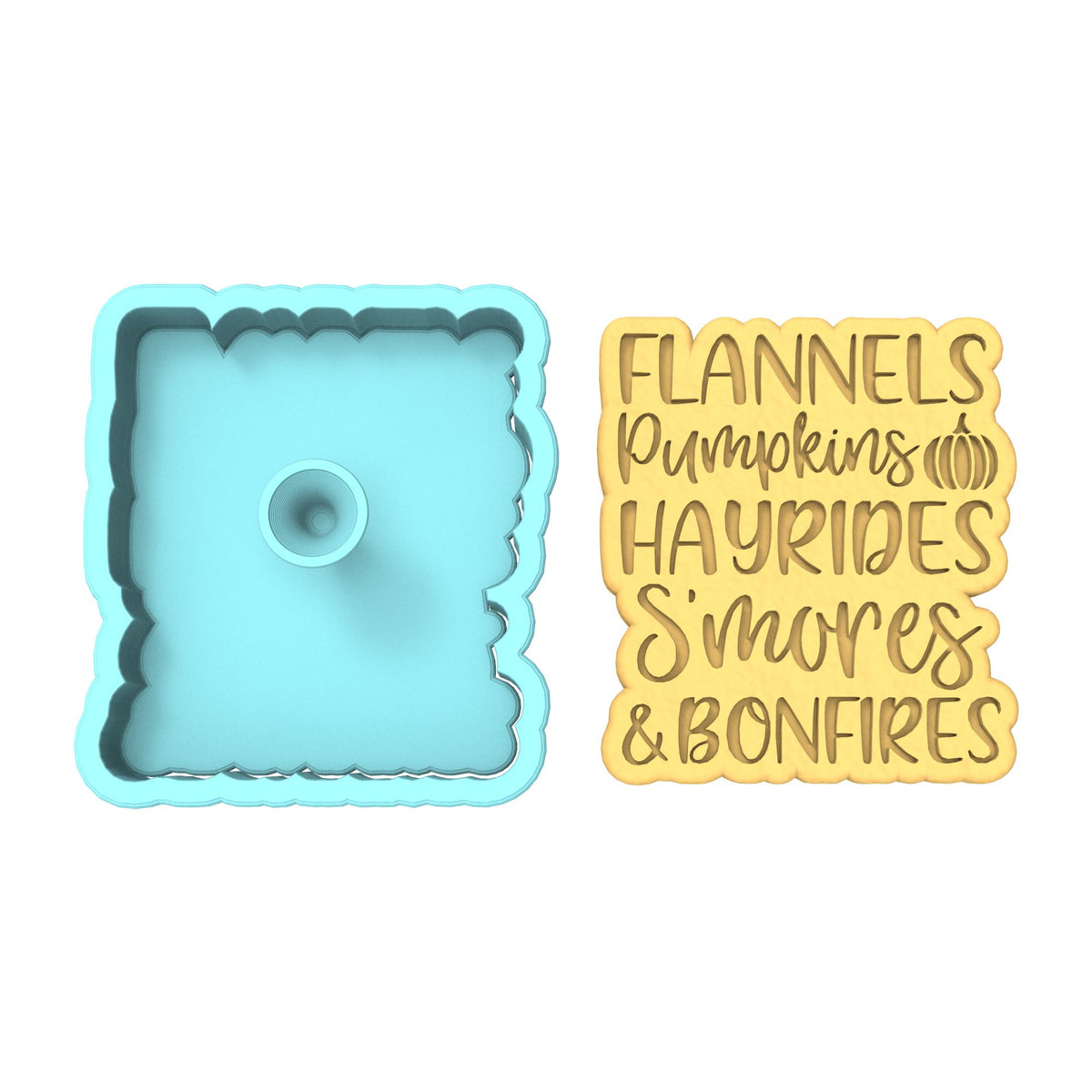 Flannels Pumpkins Hayride Cookie Cutter | Stamp | Stencil