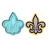 Fleur De Lis Cookie Cutter | Stamp | Stencil #1 Boys/ Army / Outdoorsman Cookie Cutter Lady MINI - 2 Inches (5cm) **BUNDLE** Cutter + Stamp 