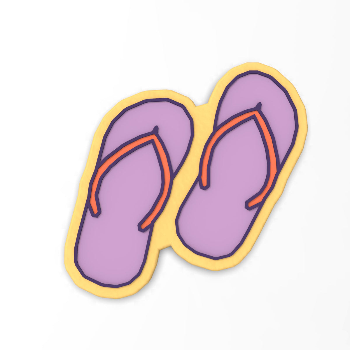 Flip Flop Pair Cookie Cutter | Stamp | Stencil #1