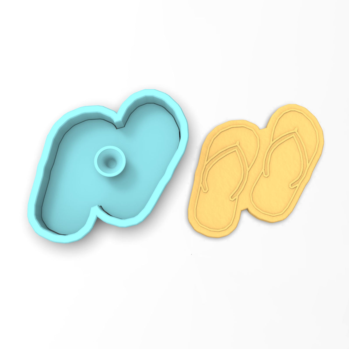 Flip Flop Pair Cookie Cutter | Stamp | Stencil #1