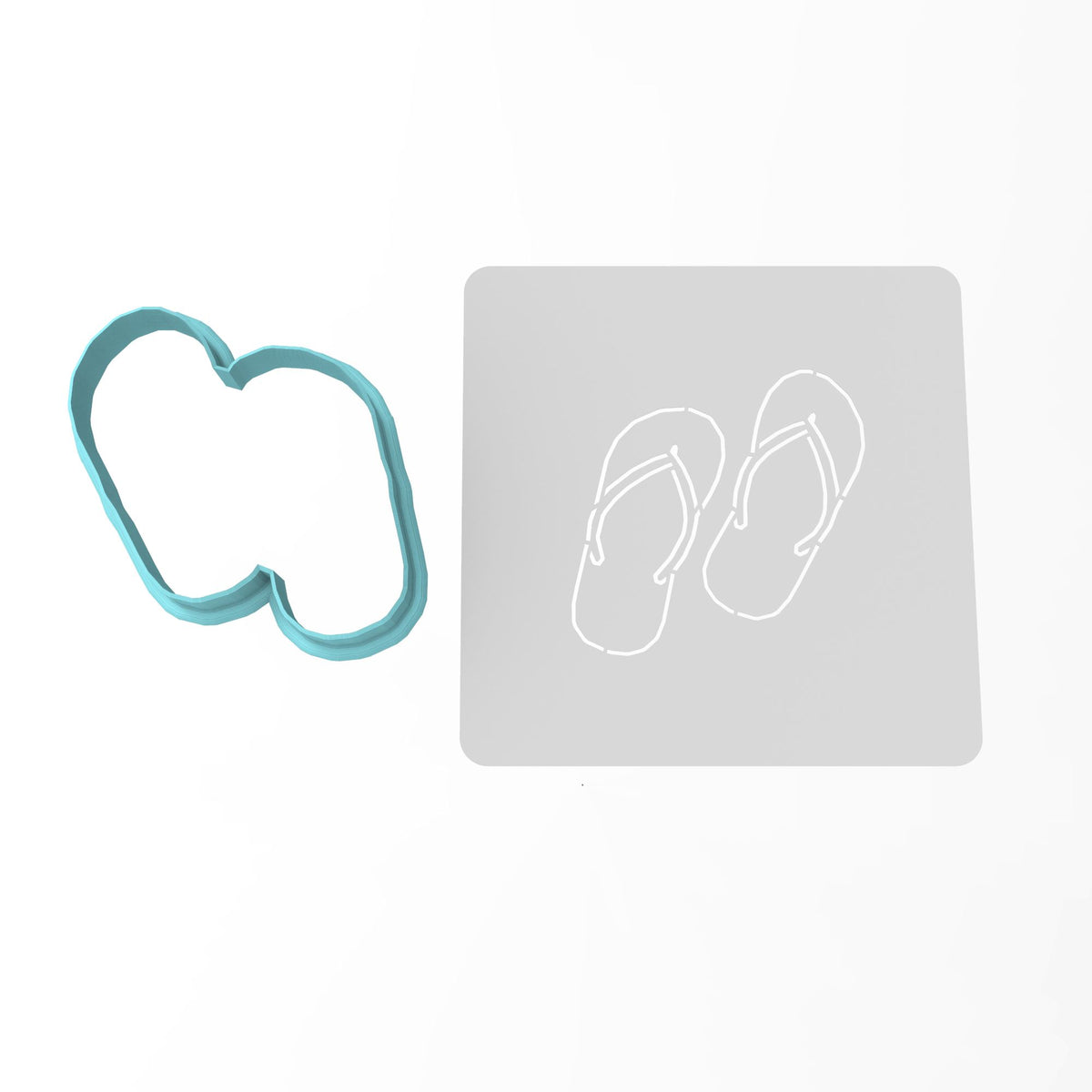 Flip Flop Pair Cookie Cutter | Stamp | Stencil #1