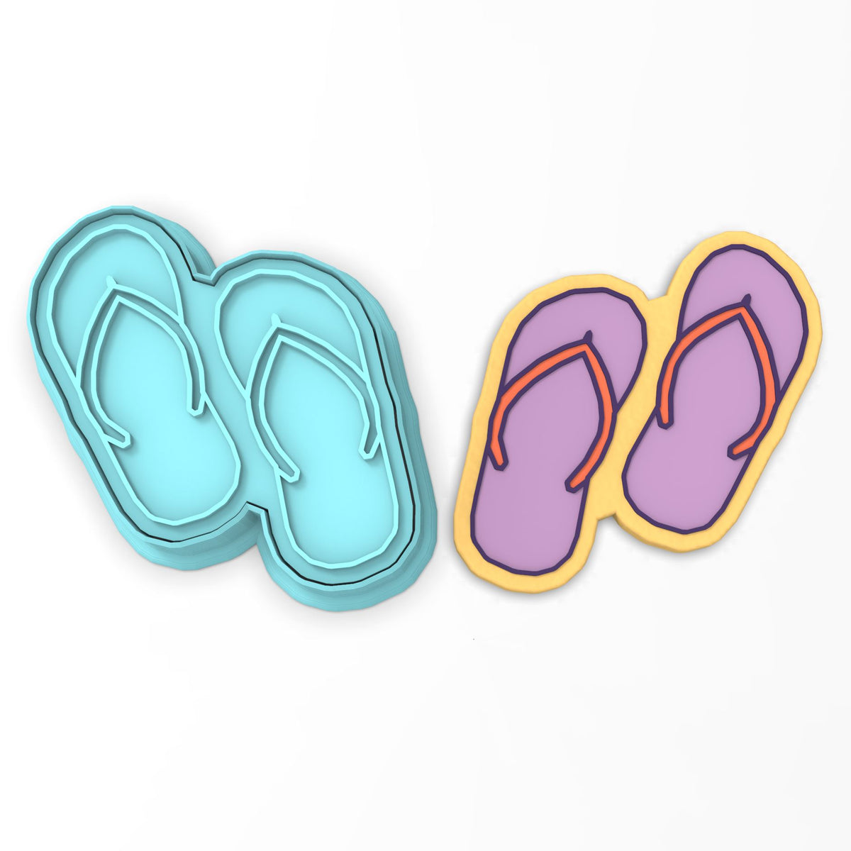 Flip Flop Pair Cookie Cutter | Stamp | Stencil #1