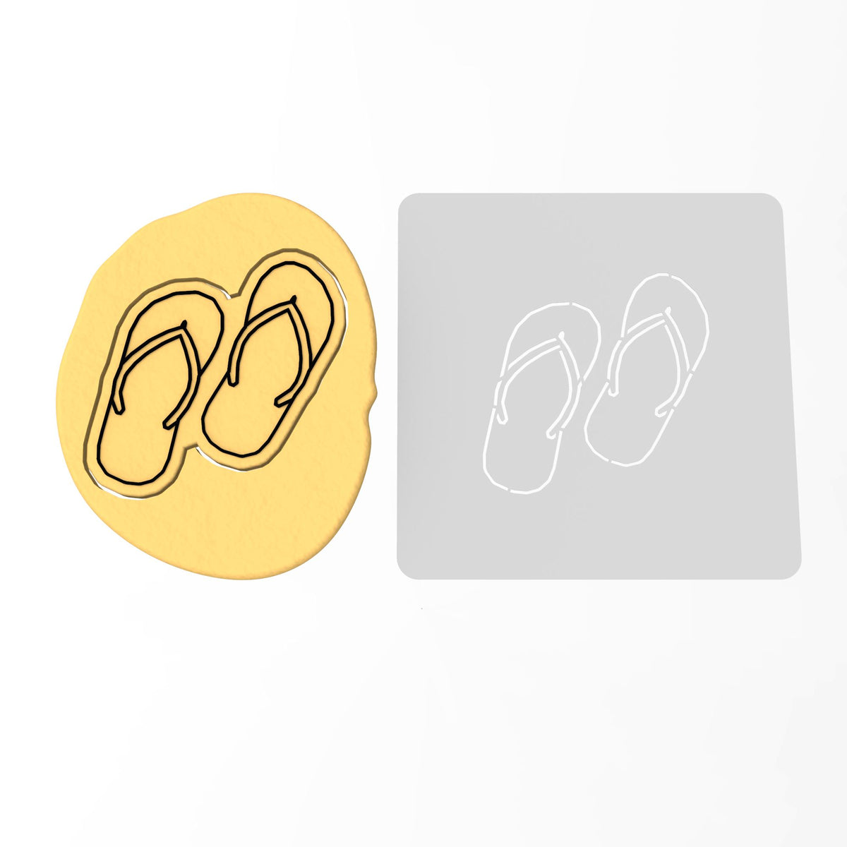 Flip Flop Pair Cookie Cutter | Stamp | Stencil #1