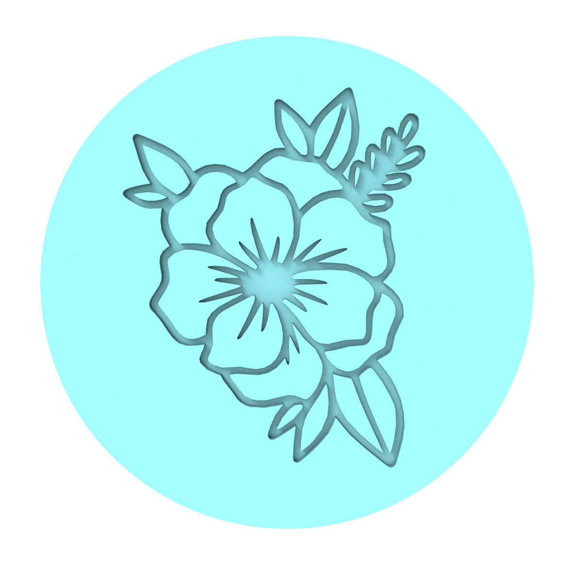 Flower Cookie Cutter | Stamp | Stencil #1 Animals & Dinosaurs Cookie Cutter Lady MINI - 2 Inches (5cm) Debosser ONLY 