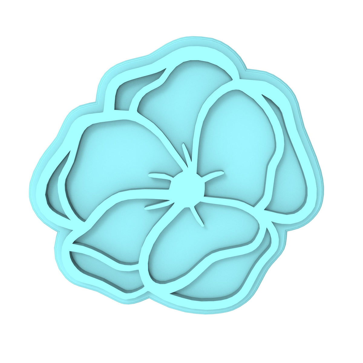 Flower Cookie Cutter | Stamp | Stencil #2 Animals & Dinosaurs Cookie Cutter Lady MINI - 2 Inches (5cm) Stamp ONLY 