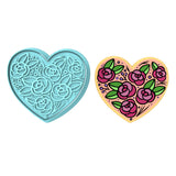 Flower Heart Cookie Cutter | Stamp | Stencil #A Animals & Dinosaurs Cookie Cutter Lady MINI - 2 Inches (5cm) **BUNDLE** Cutter + Stamp 