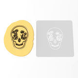 Flowered Skull Cookie Cutter | Stamp | Stencil #1