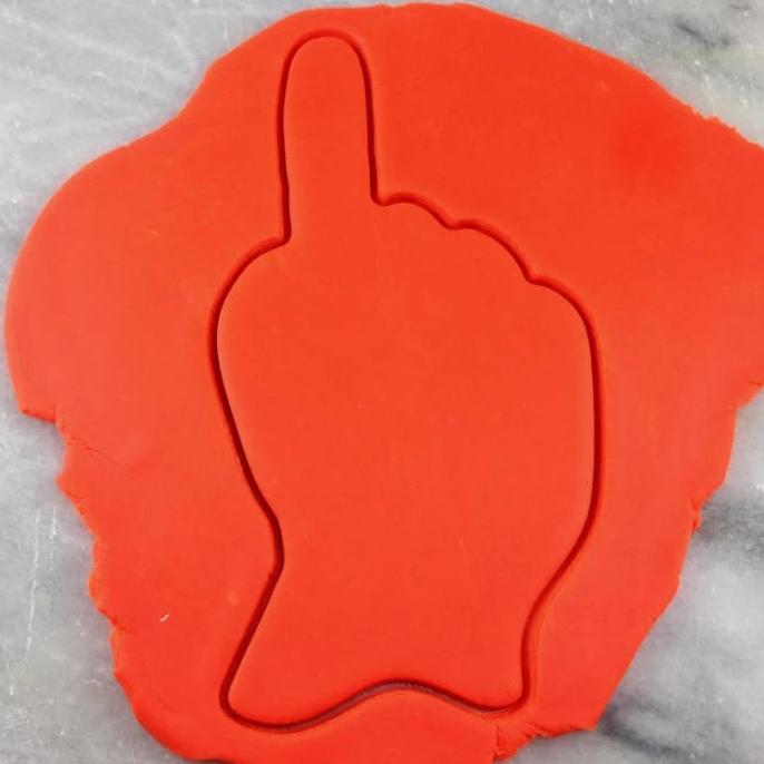 Foam Finger Cookie Cutter Outline #1 Sports Cookie Cutter Lady 
