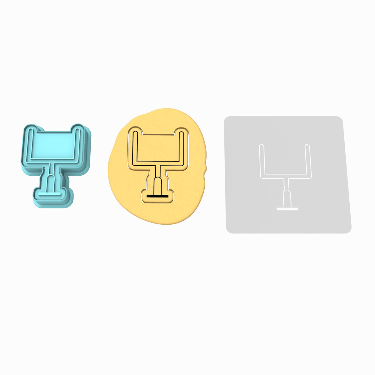 Football Field Goal Cookie Cutter | Stamp | Stencil #1