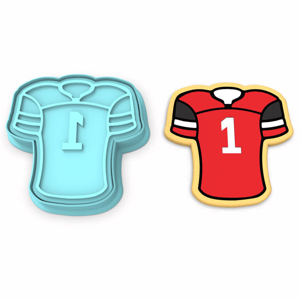 Football Jersey Cookie Cutter | Stamp | Stencil #1 Sports Cookie Cutter Lady 2 Inch Small Cupcake Cutter + Stamp No
