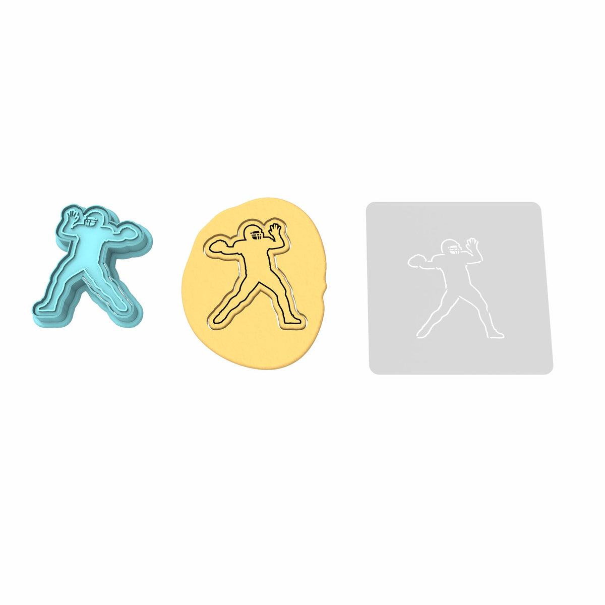 Football Quarterback Cookie Cutter | Stamp | Stencil #1