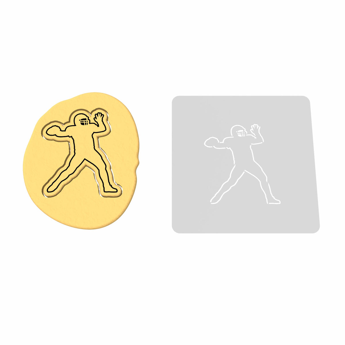Football Quarterback Cookie Cutter | Stamp | Stencil #1