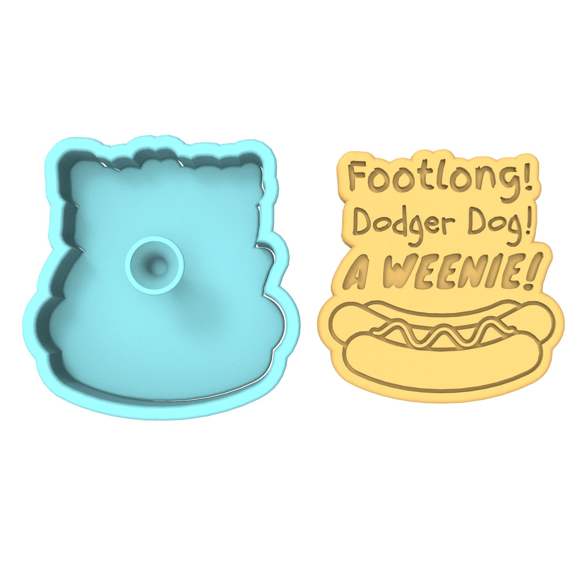 Footlong Dodger Dog Weenie Cookie Cutter | Stamp | Stencil #1 4th of july Cookie Cutter Lady 