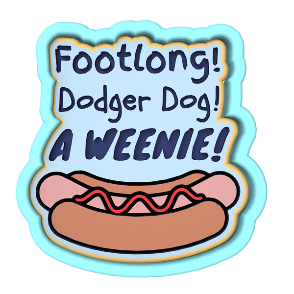 Footlong Dodger Dog Weenie Cookie Cutter | Stamp | Stencil #1 4th of july Cookie Cutter Lady 