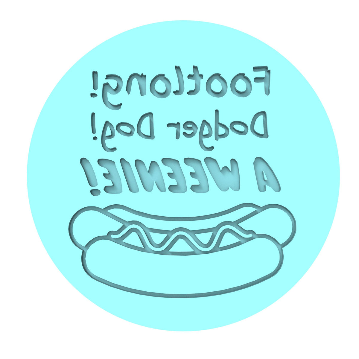 Footlong Dodger Dog Weenie Cookie Cutter | Stamp | Stencil #1 4th of july Cookie Cutter Lady MINI - 2 Inches (5cm) Debosser ONLY 