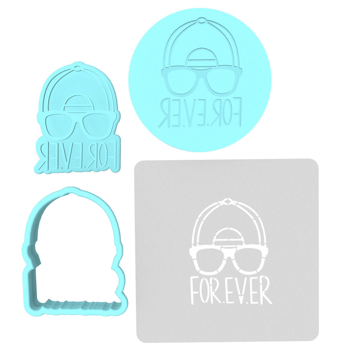 Forever Sandlot Cookie Cutter | Stamp | Stencil #1 4th of july Cookie Cutter Lady MINI - 2 Inches (5cm) **FULL SET BUNDLE** Cutter + Stamp + Stencil + Debosser **BEST DEAL** 