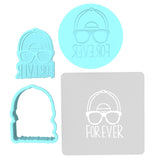 Forever Sandlot Cookie Cutter | Stamp | Stencil #1 4th of july Cookie Cutter Lady MINI - 2 Inches (5cm) **FULL SET BUNDLE** Cutter + Stamp + Stencil + Debosser **BEST DEAL** 